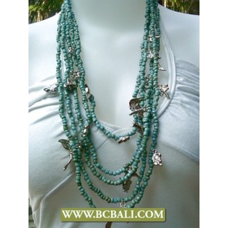 Bcbali Design Layer Necklace Turqouise Beads mix Chain